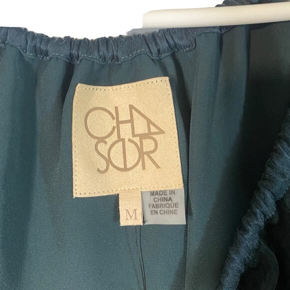 Chaser Emerald Green Cold Shoulder Slit Sleeves Dress Women SZ M - Picture 10 of 10